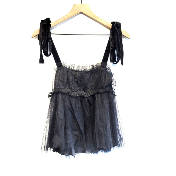 Anthropologie Sunday in Brooklyn Black Velvet Tulle Tank - New Medium - Picture 6 of 7